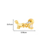 Girls Cochlear Ear Studs Copper Inlaid Zircon Pink Love Bow Titanium Steel Electroplated Flower Pattern