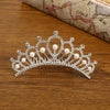 Girls Crown Hair Accessories Alloy Pearl Electroplated Silver Crown Headwear