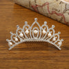Girls Crown Hair Accessories Alloy Pearl Electroplated Silver Crown Headwear