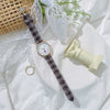 Girls Cute Fashion Quartz Watches Alloy Case Imitation Leather Strap Strawberry Pattern Round Dial