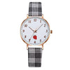 Girls Cute Fashion Quartz Watches Alloy Case Imitation Leather Strap Strawberry Pattern Round Dial
