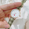 Girls Cute Fashion Quartz Watches Alloy Case Imitation Leather Strap Strawberry Pattern Round Dial