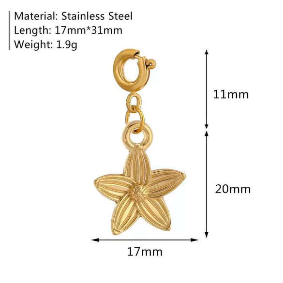 Girls Fashion Marine Life Insect Flower And Grass Series Stainless Steel Pendant Furnace Vacuum Plated