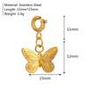 Girls Fashion Marine Life Insect Flower And Grass Series Stainless Steel Pendant Furnace Vacuum Plated