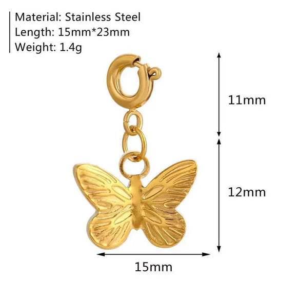 Girls Fashion Marine Life Insect Flower And Grass Series Stainless Steel Pendant Furnace Vacuum Plated