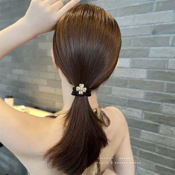 Girls Hair Accessories Rubber Band Hair Tie Headband With Rhinestones Handmade