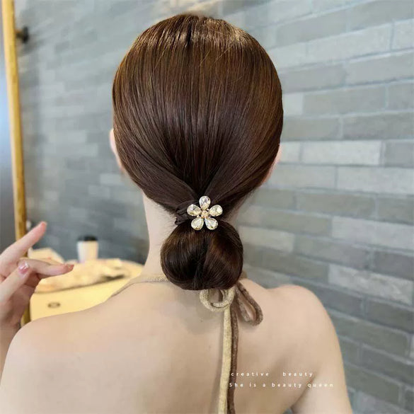 Girls Hair Accessories Rubber Band Hair Tie Headband With Rhinestones Handmade