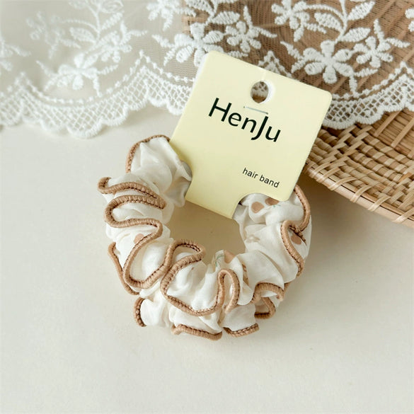 Girls Hair Ties Fresh Simple Pastelcolored Floral Lace Fabric Handmade