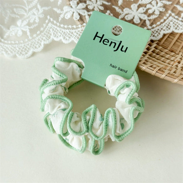 Girls Hair Ties Fresh Simple Pastelcolored Floral Lace Fabric Handmade