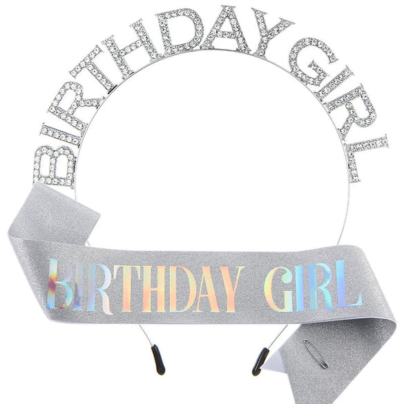 Girls' Hairband And Shoulder Strap Belt Alloy Glitter Cloth Semimanual Semimechanical Pink Glitter Style