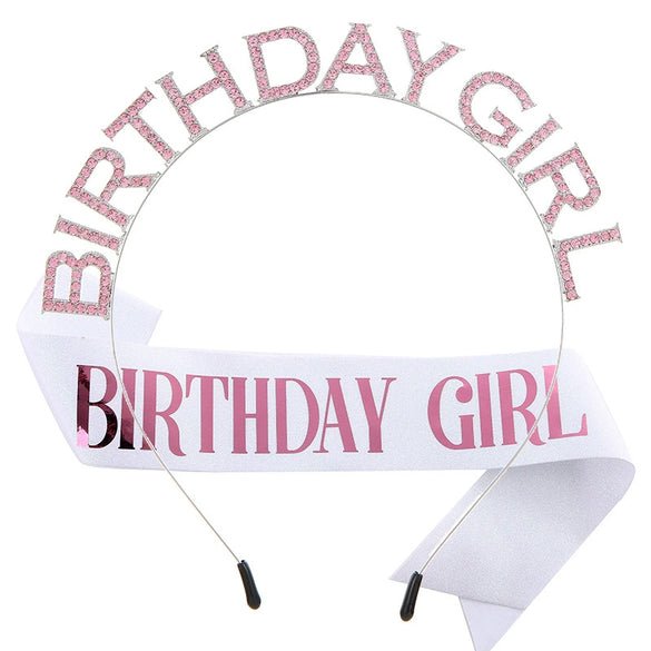 Girls' Hairband And Shoulder Strap Belt Alloy Glitter Cloth Semimanual Semimechanical Pink Glitter Style