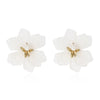 Girls Heart Fresh Bohemian Earrings Made Of White Frosted Resin In Flower Shape With Geometric Pattern And Electroplating Design