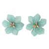 Girls Heart Fresh Bohemian Earrings Made Of White Frosted Resin In Flower Shape With Geometric Pattern And Electroplating Design