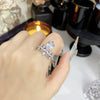Girls' Heart Shaped Light Luxury Copper Ring With Zircon Inlay And Crown Pattern
