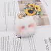 Girls Heart Shaped Plush Cat Keychain Handmade With Golden Chain Buckle
