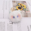 Girls Heart Shaped Plush Cat Keychain Handmade With Golden Chain Buckle