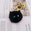 Girls Heart Shaped Plush Cat Keychain Handmade With Golden Chain Buckle