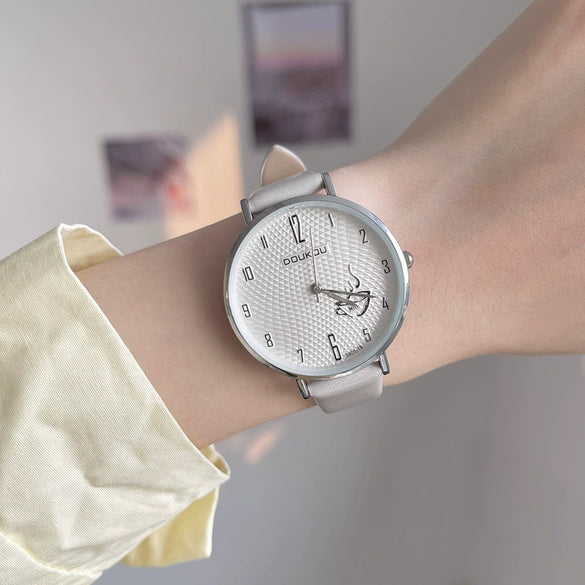 Girls Leisure Style Watch Alloy Case Ordinary Glass Mirror