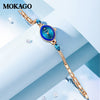 Girls Luxury Waterproof Oval Dial Watch With Diamondstudded Copper Belt Inlaid With Crystal Zirconium Mineral Strengthened Glass Mirror Alloy Case