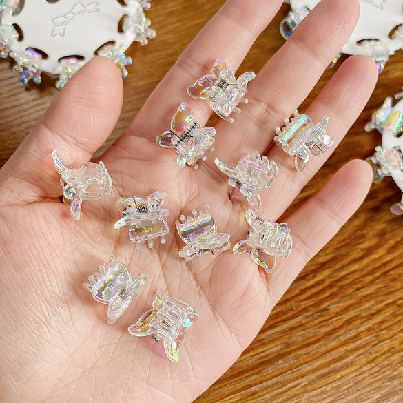 Girls Mini Handmade Handpainted Geometric Hair Clips