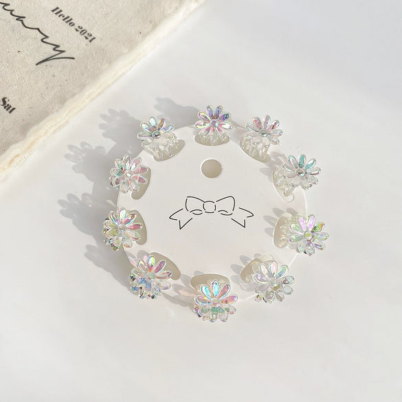 Girls Mini Handmade Handpainted Geometric Hair Clips