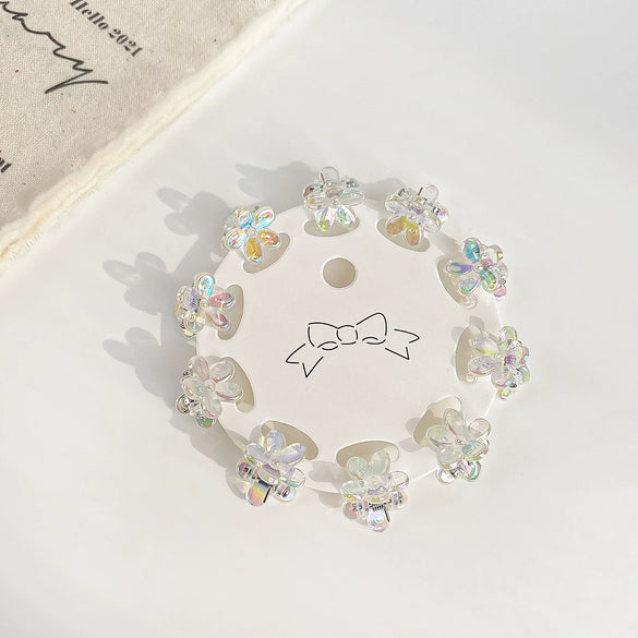 Girls Mini Handmade Handpainted Geometric Hair Clips