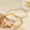 Girls Minimalist Geometric Snake Design 316L Stainless Steel Electroplated Opening Bracelet