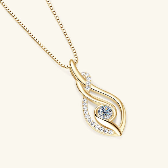 Girls Moissanite Sterling Silver Necklace With Heart And Geometric Patterns Electroplated Highend Design