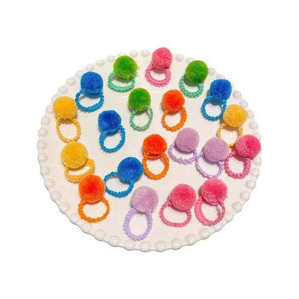 Girls Plush Handmade High Elasticity Hair Accessories Including Rubber Bands Hair Balls And Hair Rings