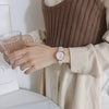 Girls' Round Dial Alloy Case Imitation Leather Strap Heart Shaped Cute Leisure Watch