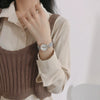 Girls' Round Dial Alloy Case Imitation Leather Strap Heart Shaped Cute Leisure Watch