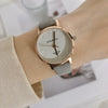 Girls' Round Dial Alloy Case Imitation Leather Strap Heart Shaped Cute Leisure Watch
