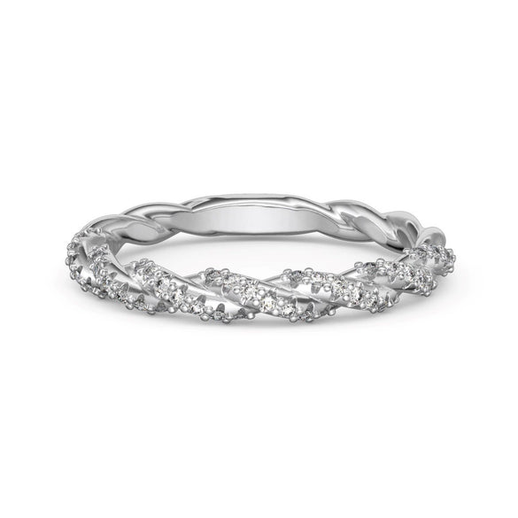 Girls' Stacked Ring Silver Geometric Twist Wave Hollow Electroplated Light Luxury Fashionable