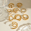 Girls Stainless Steel Open Ring Electroplating Simple Light Luxury Stacked Ring