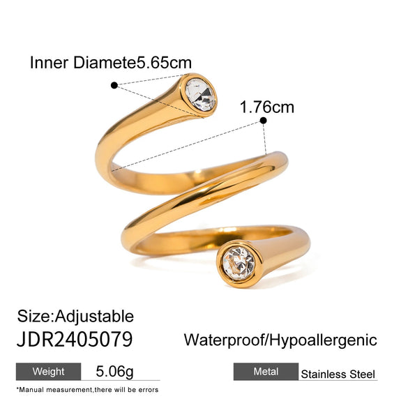 Girls Stainless Steel Open Ring Electroplating Simple Light Luxury Stacked Ring