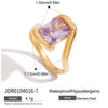 Girls Stainless Steel Open Ring Electroplating Simple Light Luxury Stacked Ring