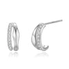 Girls 925 Sterling Silver Diamondshaped Doublerow Highend Electroplated 18K Gold Earrings