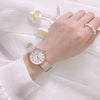 Girls Student Watch Alloy Case Pink Canvas Leisure Style
