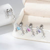 Girls' Titanium Steel Bow Pendant Earrings With Electroplating
