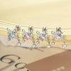 Girls' Titanium Steel Bow Pendant Earrings With Electroplating