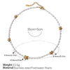 Girls 316L Stainless Steel Freshwater Pearl Necklace And Starfish Bracelet Electroplated 18K Gold