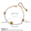 Girls 316L Stainless Steel Freshwater Pearl Necklace And Starfish Bracelet Electroplated 18K Gold