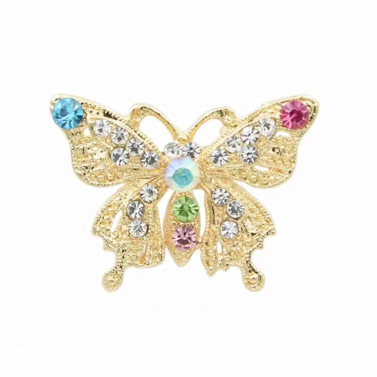 Glam Butterfly Alloy Inlay Rhinestones Unisex Brooches