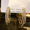 1 Pair Glam C Shape Plating Inlay Alloy Rhinestones Earrings