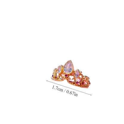 Glam Crown Gold Plated Rhinestones Alloy Wholesale Open Rings