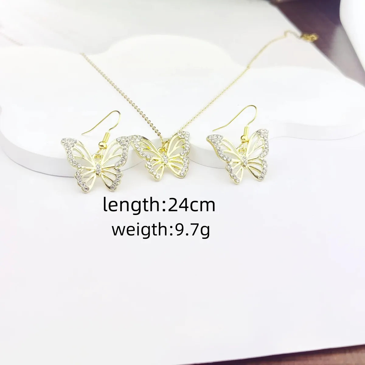 Glam Cute Luxurious Butterfly Alloy Inlay Zircon Women'S Jewelry Set