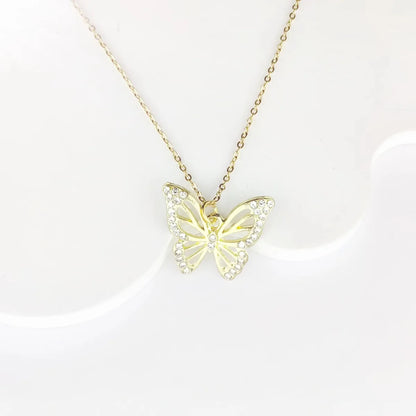 Glam Cute Luxurious Butterfly Alloy Inlay Zircon Women'S Jewelry Set