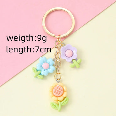 Glam Cute Pastoral Flower Alloy Asymmetrical Keychain