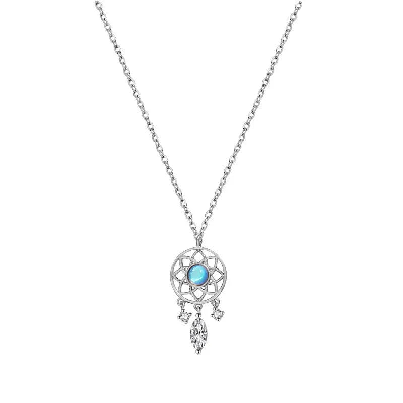 Glam Dreamcatcher Alloy Tassel Plating Inlay Artificial Gemstones Women'S Pendant Necklace