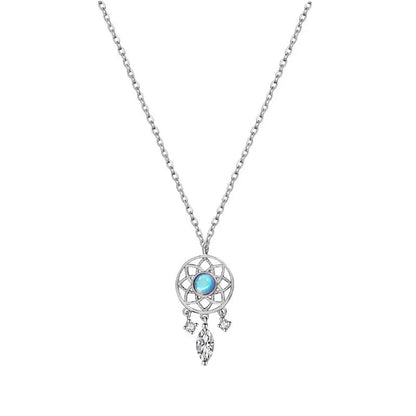 Glam Dreamcatcher Alloy Tassel Plating Inlay Artificial Gemstones Women'S Pendant Necklace